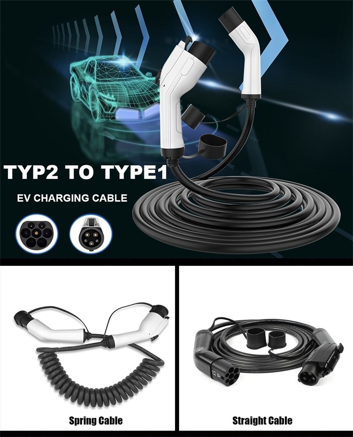 Type 2 To Type 1 EV Charging Cable